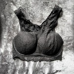 Pink Black Lace Bralette